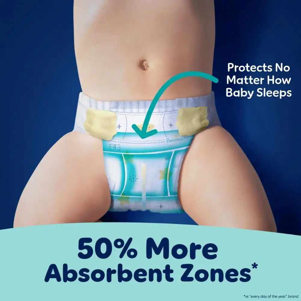 Pampers ZZZ Overnight Diapers, Size 3 (16-28 lbs), 116 Count, Nighttime Protection Disposable Baby Diaper, Night Time Leak and Skin Protection