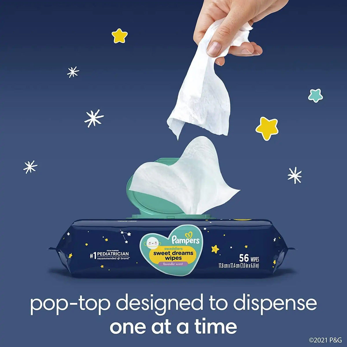 Overnight Diapers Size 5, 50 Count and Baby Wipes - Pampers Swaddlers Overnights Disposable Baby Diapers and Sweet Dreams Wipes, 12X Pop-Top (672 Count)