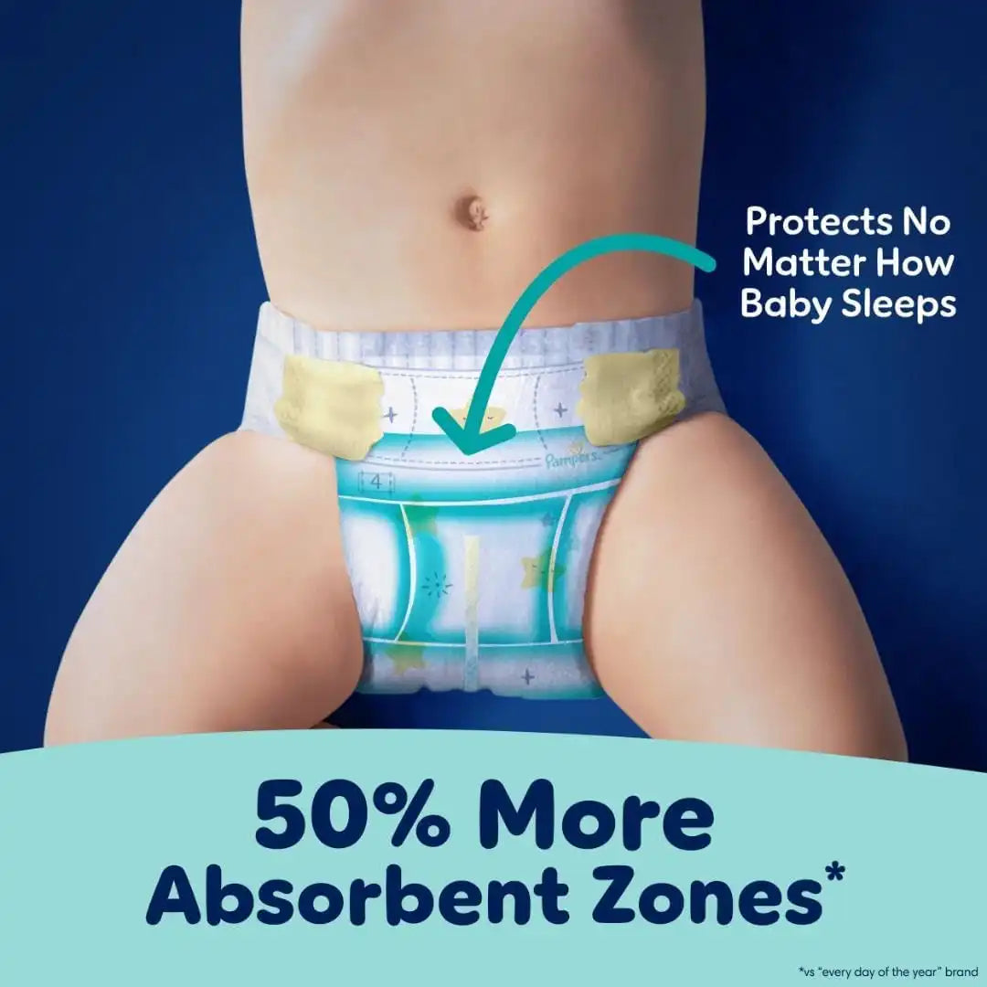 Pampers ZZZ Overnight Diapers, Size 3 (16-28 lbs), 66 Count, Nighttime Protection Disposable Baby Diaper, Night Time Leak and Skin Protection