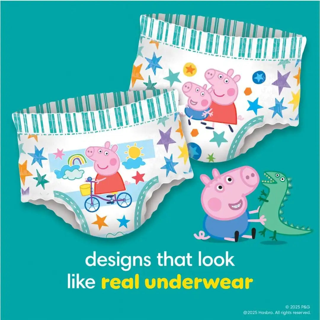 Pampers Easy Ups Pull On Training Pants Peppa Pig, 4T-5T, One Month Supply (104 Count) with Sensitive Water Based Baby Wipes 4X Pop-Top Packs (336 Count)