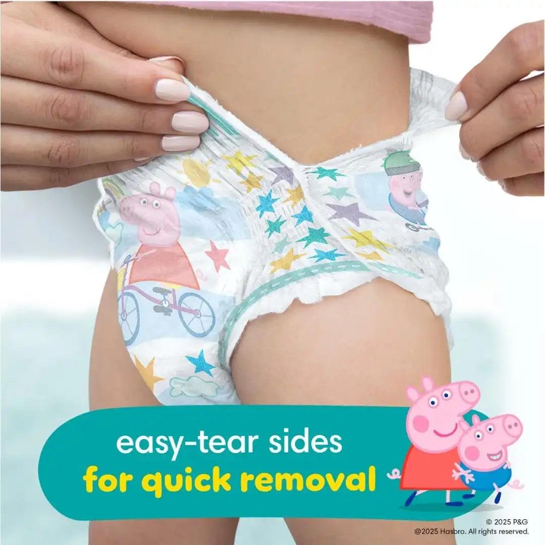 Pampers Easy Ups Pull On Training Pants Peppa Pig, 4T-5T, One Month Supply (104 Count) with Sensitive Water Based Baby Wipes 4X Pop-Top Packs (336 Count)