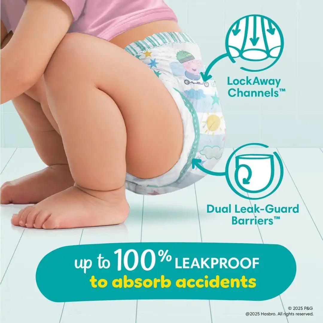 Pampers Easy Ups Pull On Training Pants Peppa Pig, 4T-5T, One Month Supply (104 Count) with Sensitive Water Based Baby Wipes 4X Pop-Top Packs (336 Count)