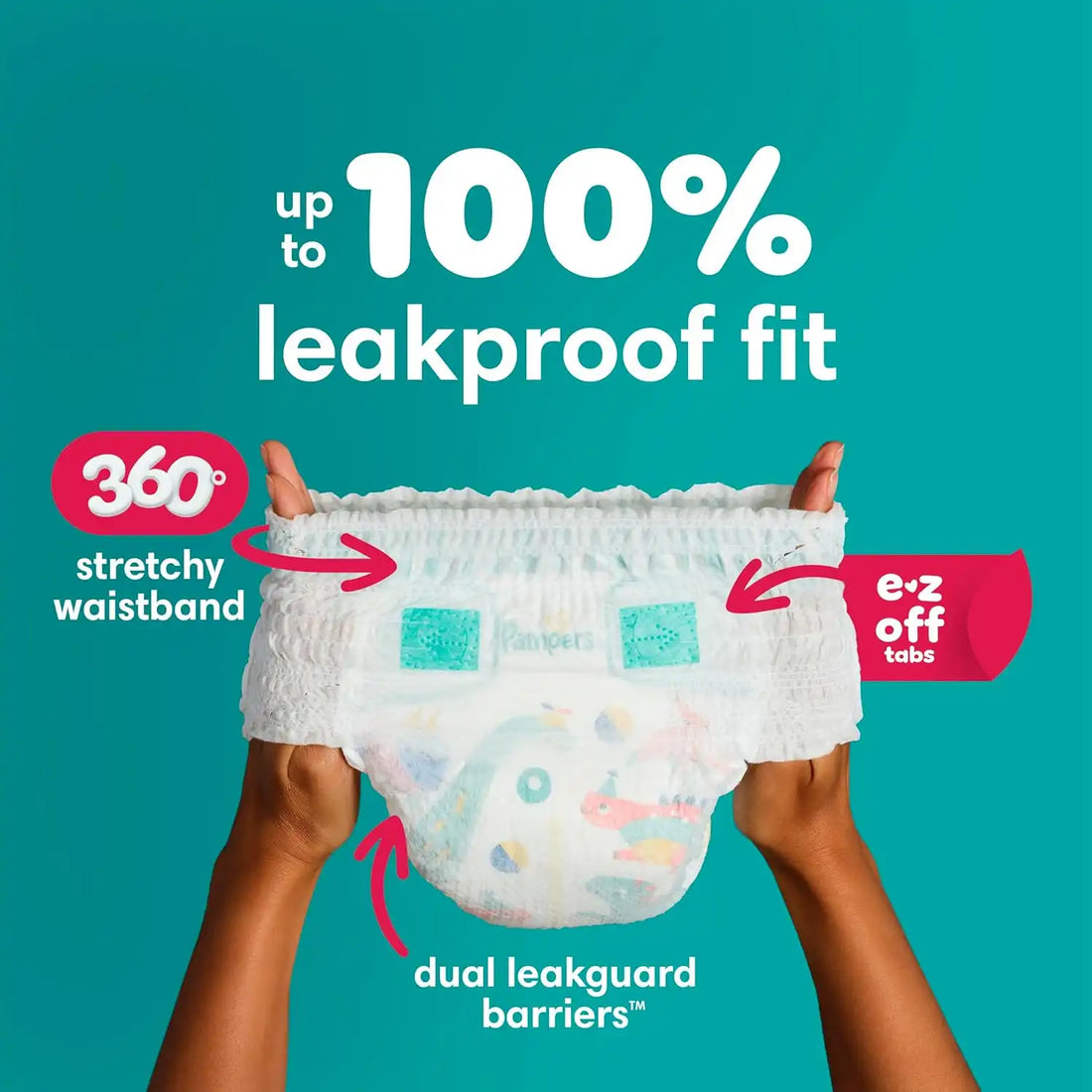 Pampers Diapers - Cruisers 360 - Size 6, 48 Count, Babyproof up to 100% Leakproof Pull-On Diaper