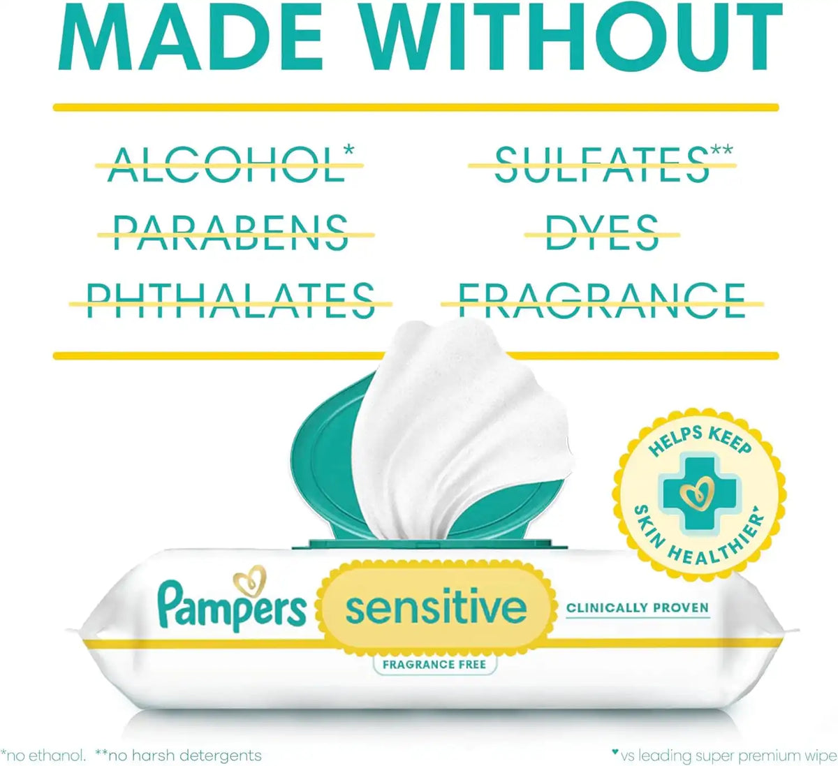 Pampers Pull On Cruisers 360° Fit Disposable Baby Diapers Size 5, 2 Months Supply (2 x 128 Count) with Sensitive Water Based Baby Wipes 12X Multi Pack Pop-Top and Refill (1008 Count)