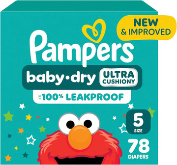 Pampers Diapers - Baby Dry - Size 5, 78 Count, Absorbent Disposable Infant Diaper (Packaging May Vary)