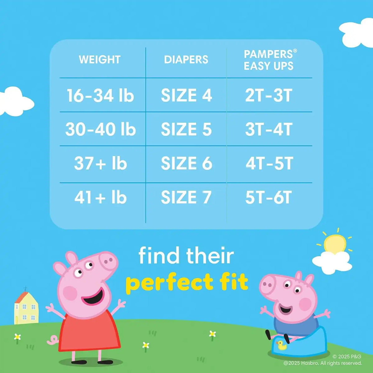 Pampers Easy Ups Training Underwear Peppa Pig Size 5 3T-4T, 124 Count (Packaging May Vary)