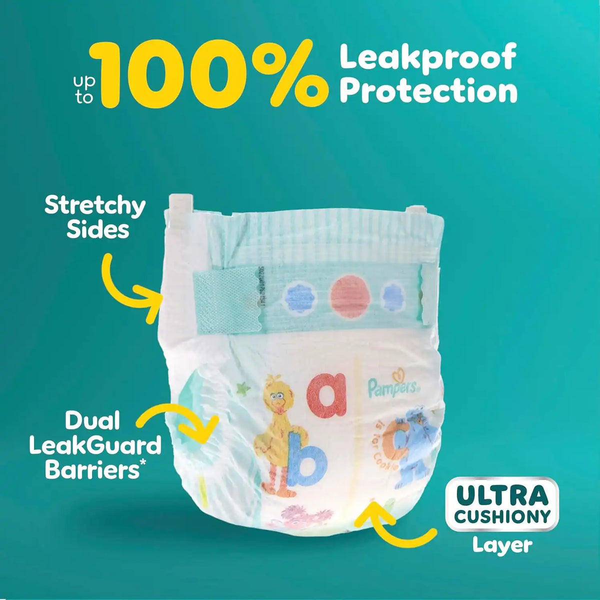 Pampers Diapers - Baby Dry - Size 2, 186 Count, Absorbent Disposable Infant Diaper (Packaging May Vary)