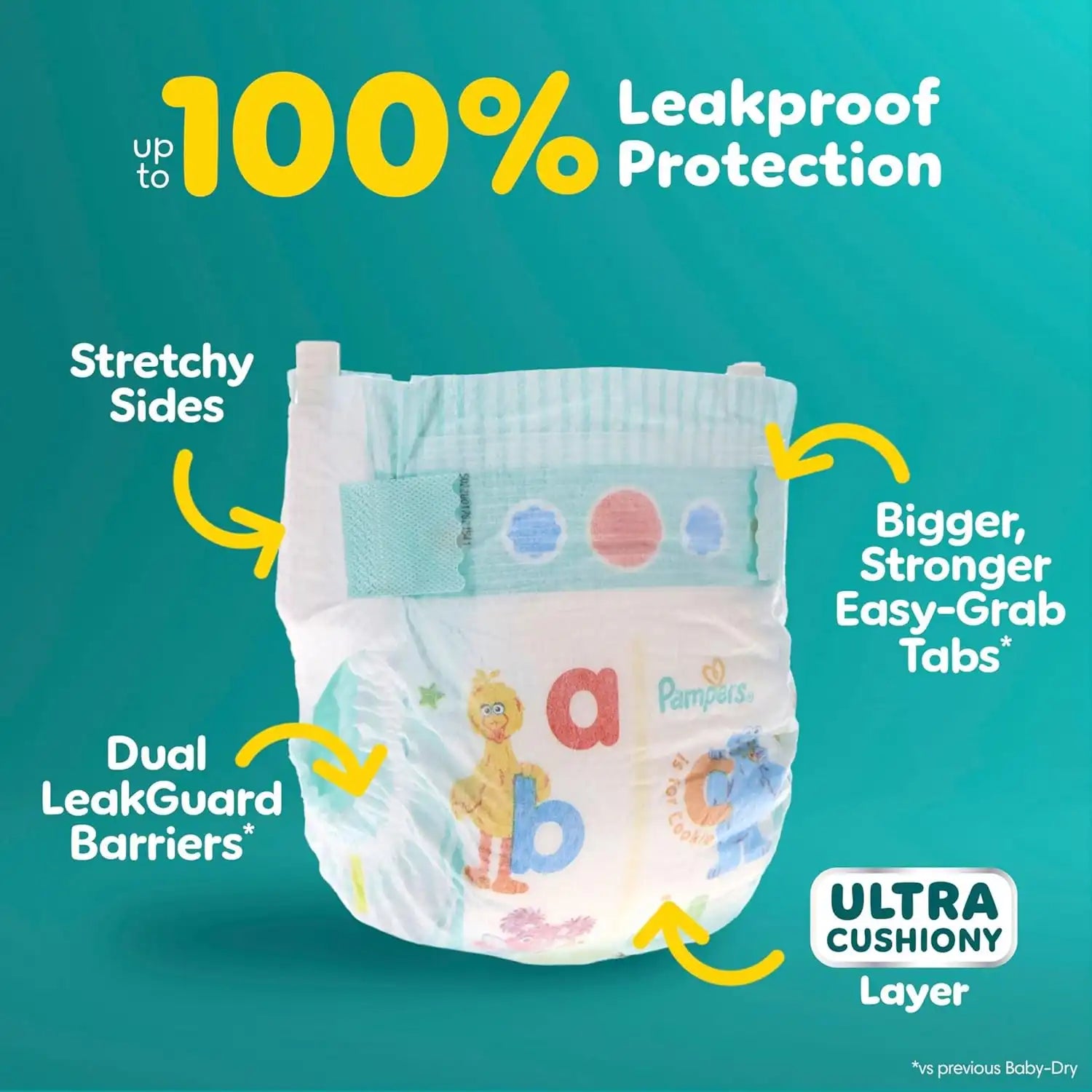 Pampers Diapers - Baby Dry - Size 4, 92 Count, Absorbent Disposable Infant Diaper (Packaging May Vary)