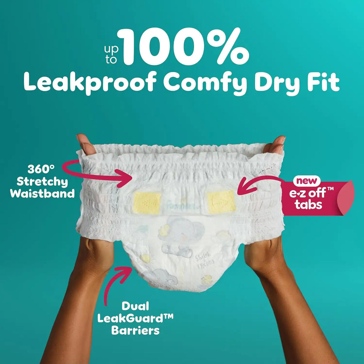 Pampers Swaddlers 360 Pull-On Diapers, Size 7, 40 Count for up to 100% Leakproof Skin Protection and Easy Changes