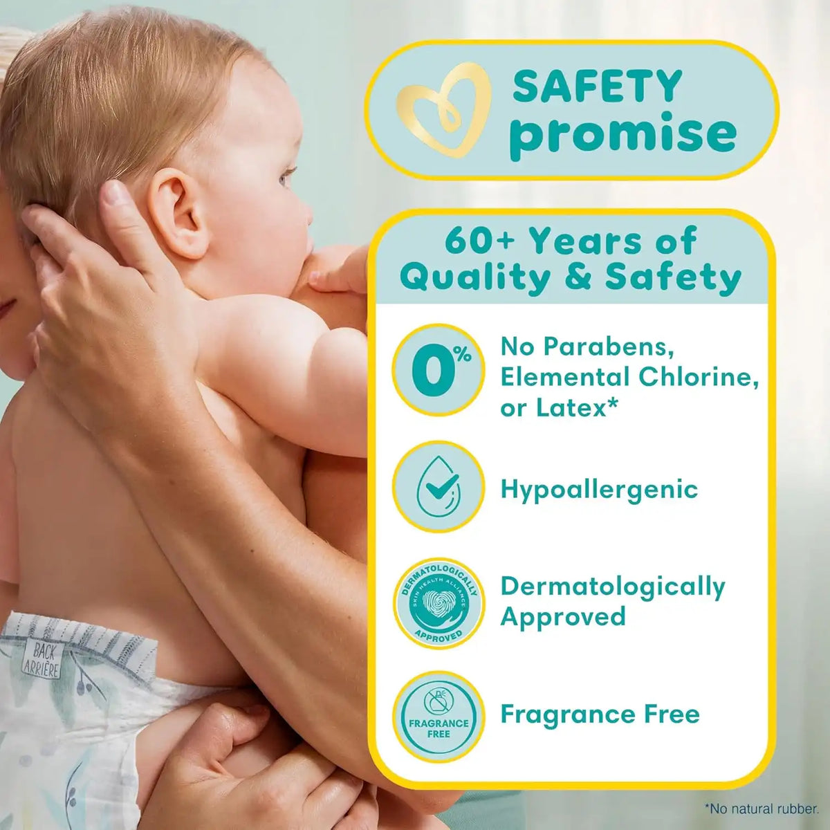Pampers Pure Baby Diapers, Size 0 (>10 lbs ), 128, Up to 100% Leakproof, Premium Hypoallergenic Soft Diapers