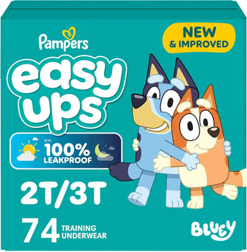 Pampers Training Pants - Easy Ups Boys & Girls Bluey - Size 2T-3T, 74 Count, Children's Potty Underwear (Packaging May Vary)