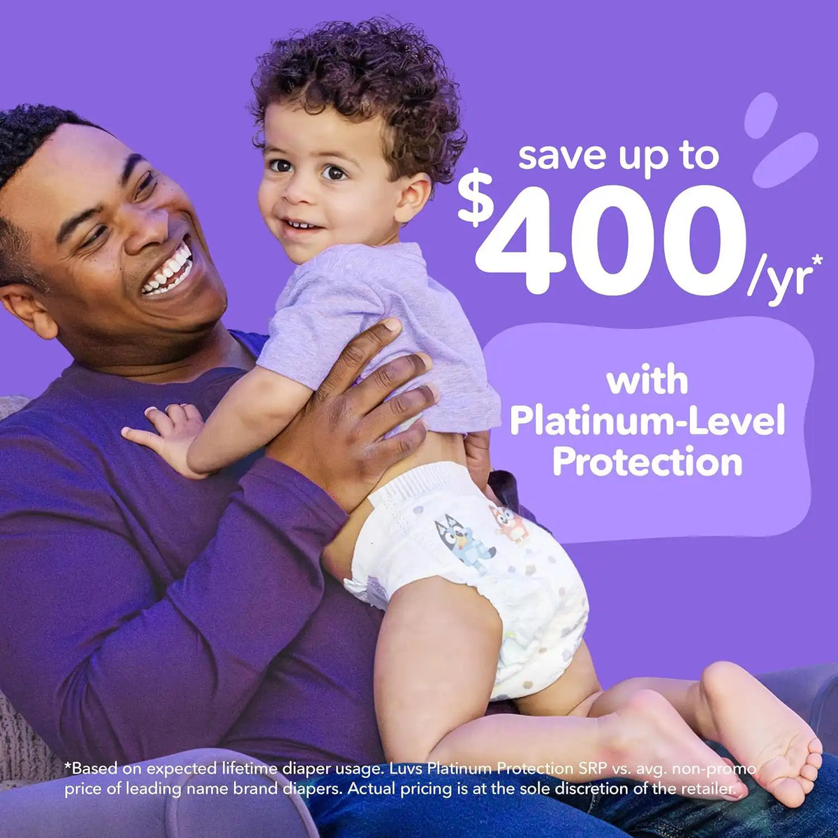 Luvs Size 1 Baby Diapers, Platinum Protection Bluey Diapers for Day & Night,Size 1 (8-14 lb), 116 Count