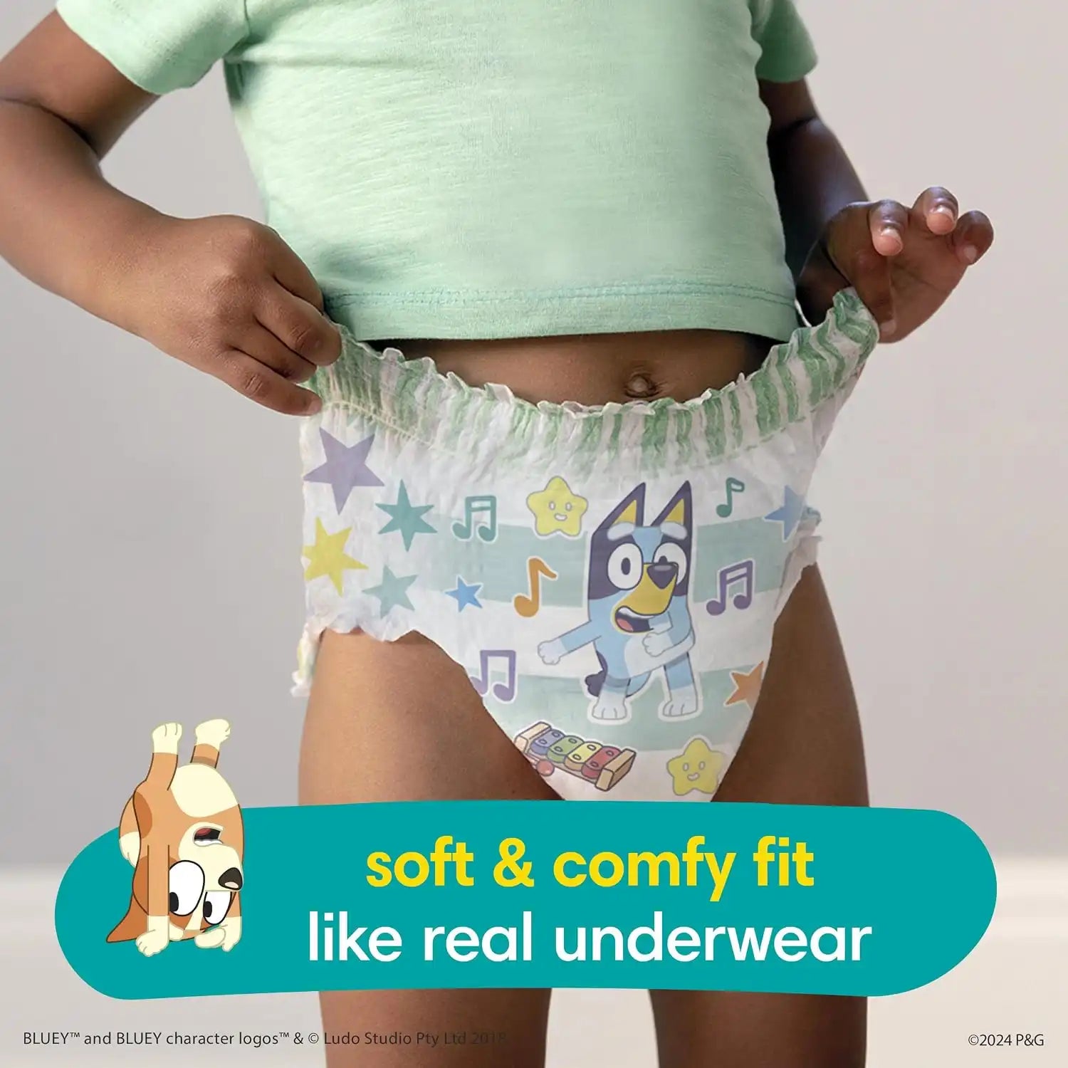 Pampers Training Pants Boys & Girls 5T-6T | Bluey Design | Easy Pull Up & Down | For Potty Training | 15 Count, Pack of 4