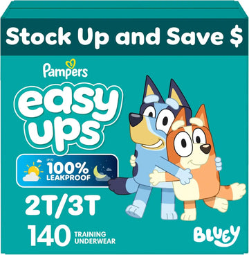 Pampers Training Pants - Easy Ups Boys & Girls Bluey - Size 2T-3T, 140 Count, Children's Potty Underwear (Packaging May Vary)