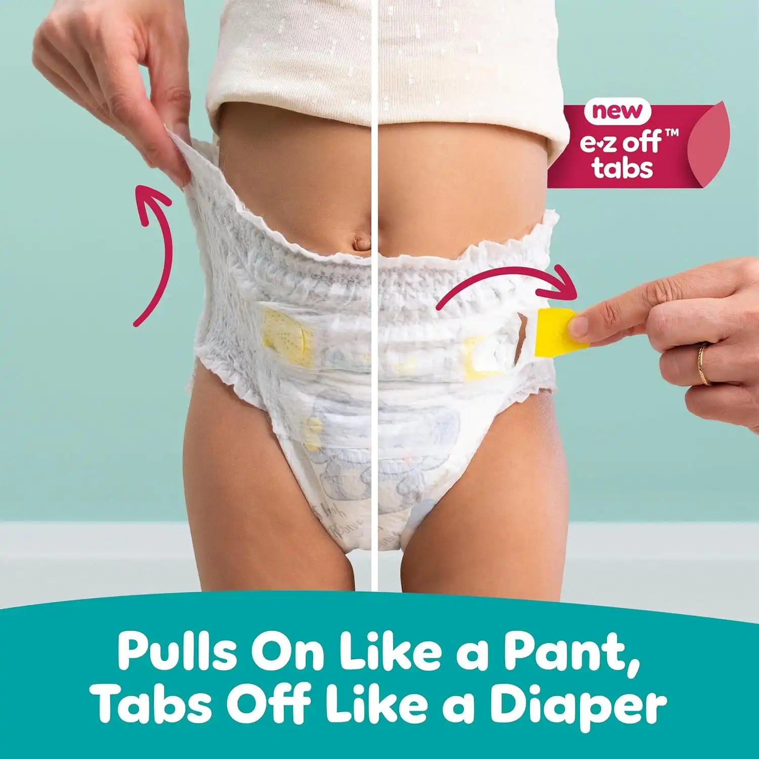 Pampers Diapers - Swaddlers 360° - Size 6, 92 Count, up to 100% Leakproof Comfy Dry Fit, Designed for Easy Changes, Pull On Baby Diaper (Packaging May Vary)
