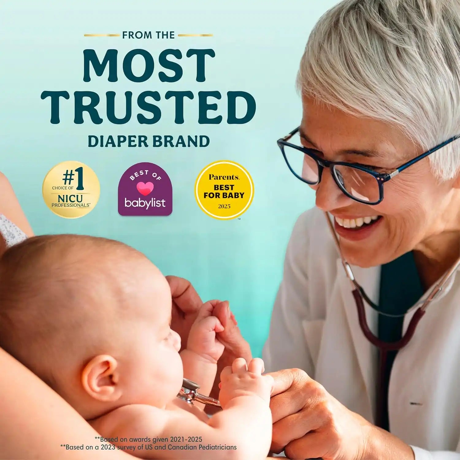 Pampers Swaddlers Diapers, Size 4 (15-34 lbs), 150 Count, Fragrance Free, Hypoallergenic, Absorbent, Pediatrician Recommended, Skin Safe