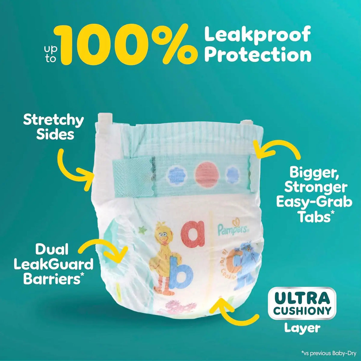 Pampers Diapers - Baby Dry - Size 6, 112 Count, Absorbent Disposable Infant Diaper (Packaging May Vary)