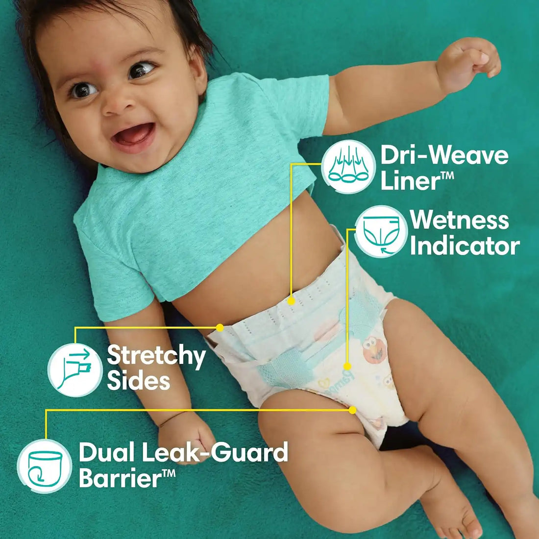 Pampers Baby Dry Disposable Baby Diapers Size 5, 2 Month Supply (2 x 164 Count) with Sensitive Water Based Baby Wipes 12X Multi Pack Pop-Top and Refill (1008 Count) [Packaging May Vary]