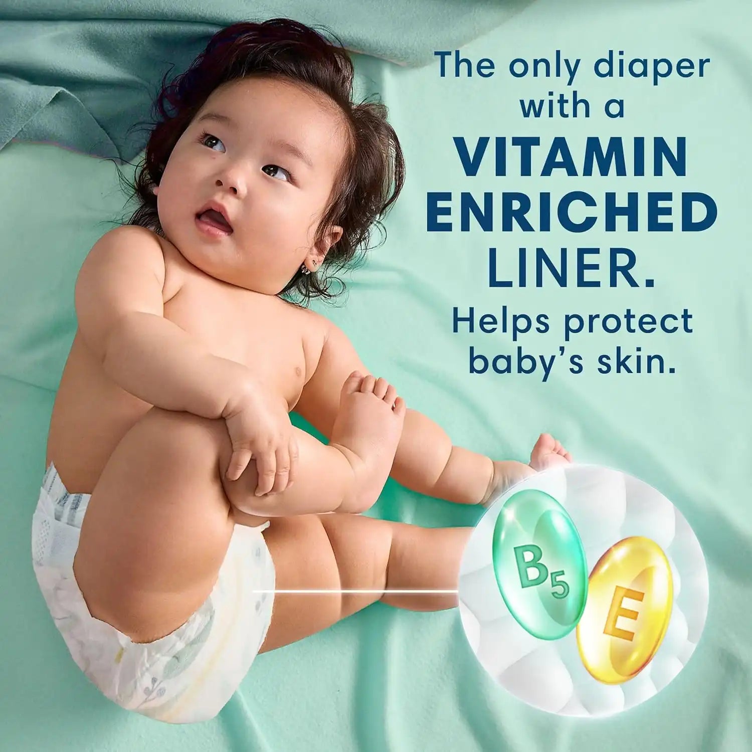 Pampers Pure Baby Diapers, Size 0 (>10 lbs ), 128, Up to 100% Leakproof, Premium Hypoallergenic Soft Diapers